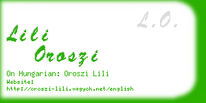 lili oroszi business card